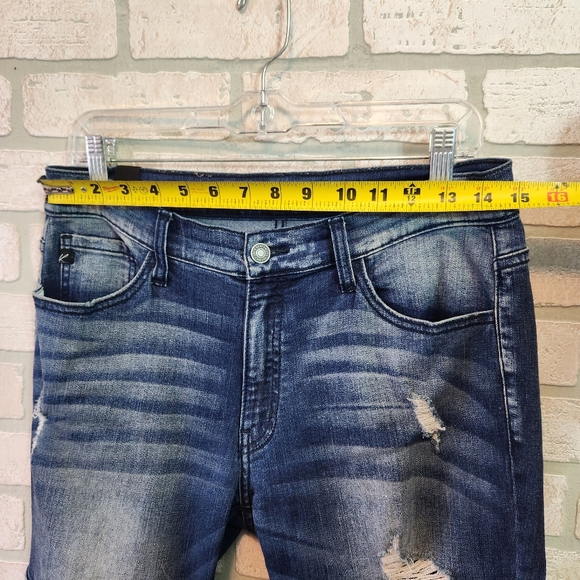 Kancan Womens Double Patched Distressed Holy Denim Jeans Size W 11 29 - Picture 7 of 15